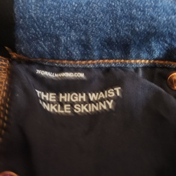 7 For All Mankind High Waist Ankle Skinny Denim Jeans NWT - Picture 8 of 9